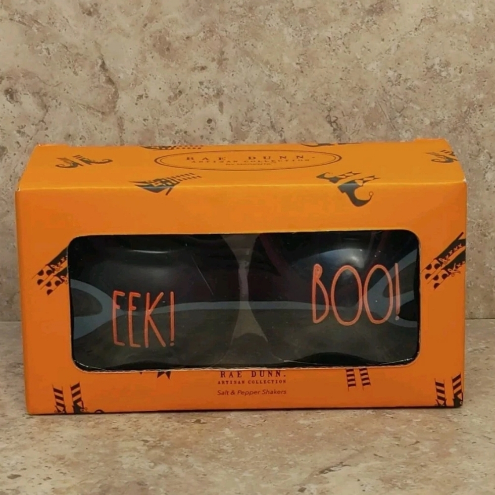 Rae Dunn Cauldron Salt & Pepper Shaker Set Eek & Boo Halloween